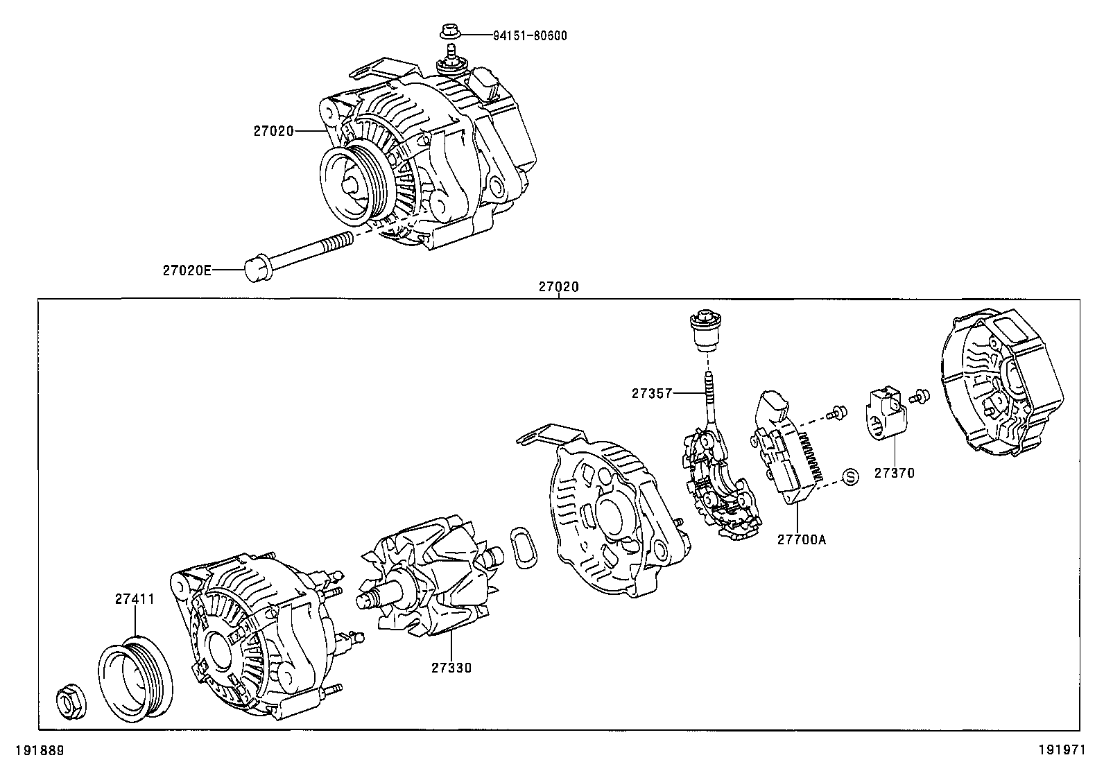 27060-21160 ALTERNATOR ASSY product image
