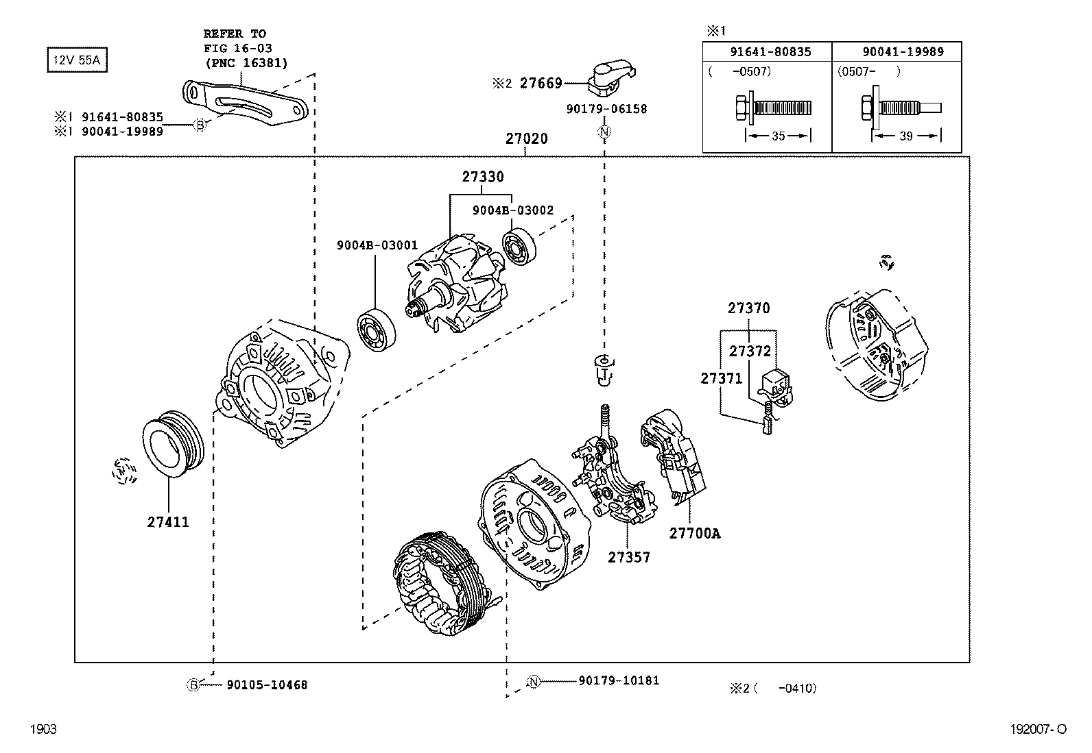 Toyota 27370-87708 HOLDER ASSY, ALTERNATOR BRUSH