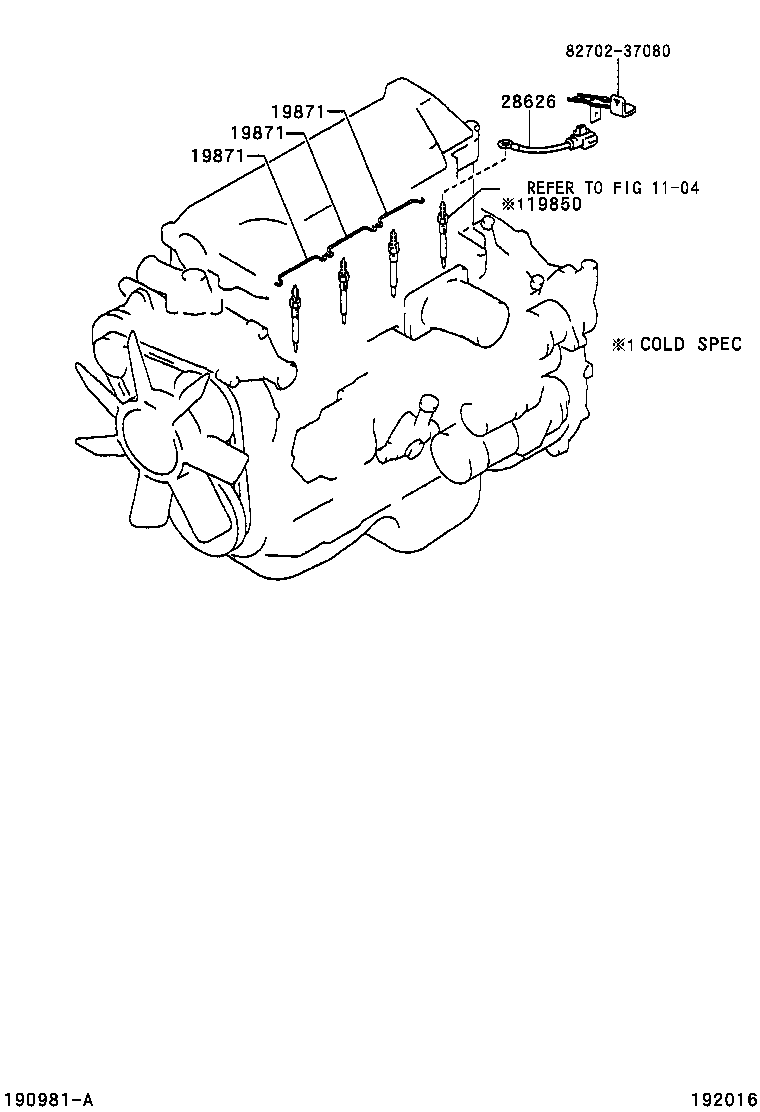 19850-89101 PLUG ASSY, GLOW product image