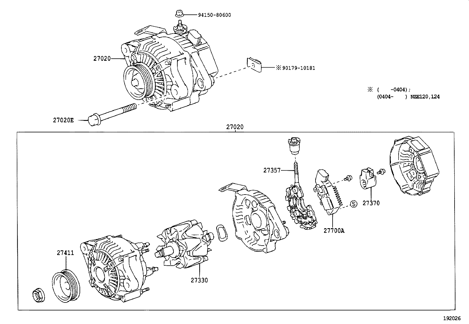27060-21080 ALTERNATOR ASSY product image
