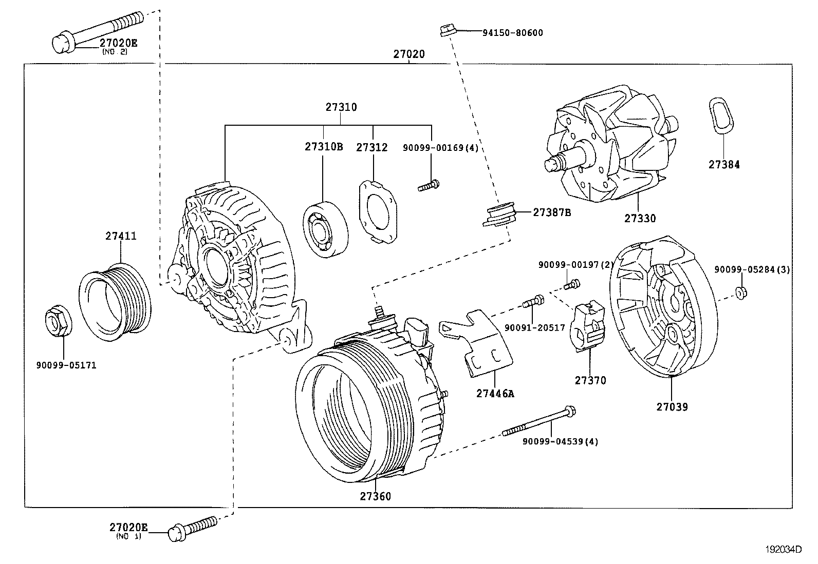 Toyota 91511-J0840 BOLT(FOR ALTERNATOR)