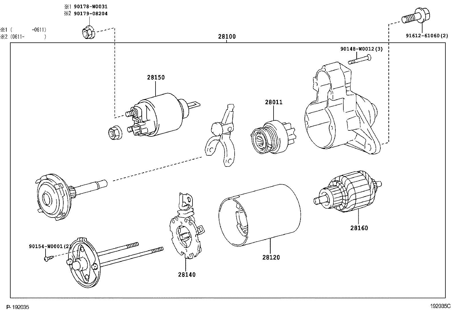 28130-0B020 FRAME ASSY, STARTER COMMUTATOR END product image
