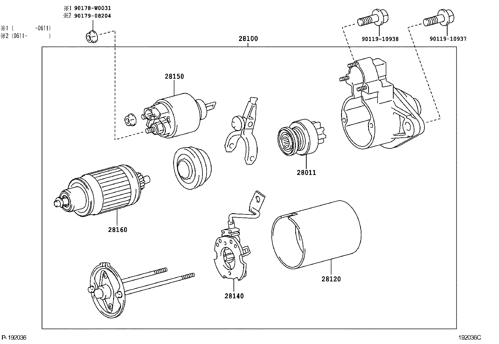 28130-0B020 FRAME ASSY, STARTER COMMUTATOR END product image