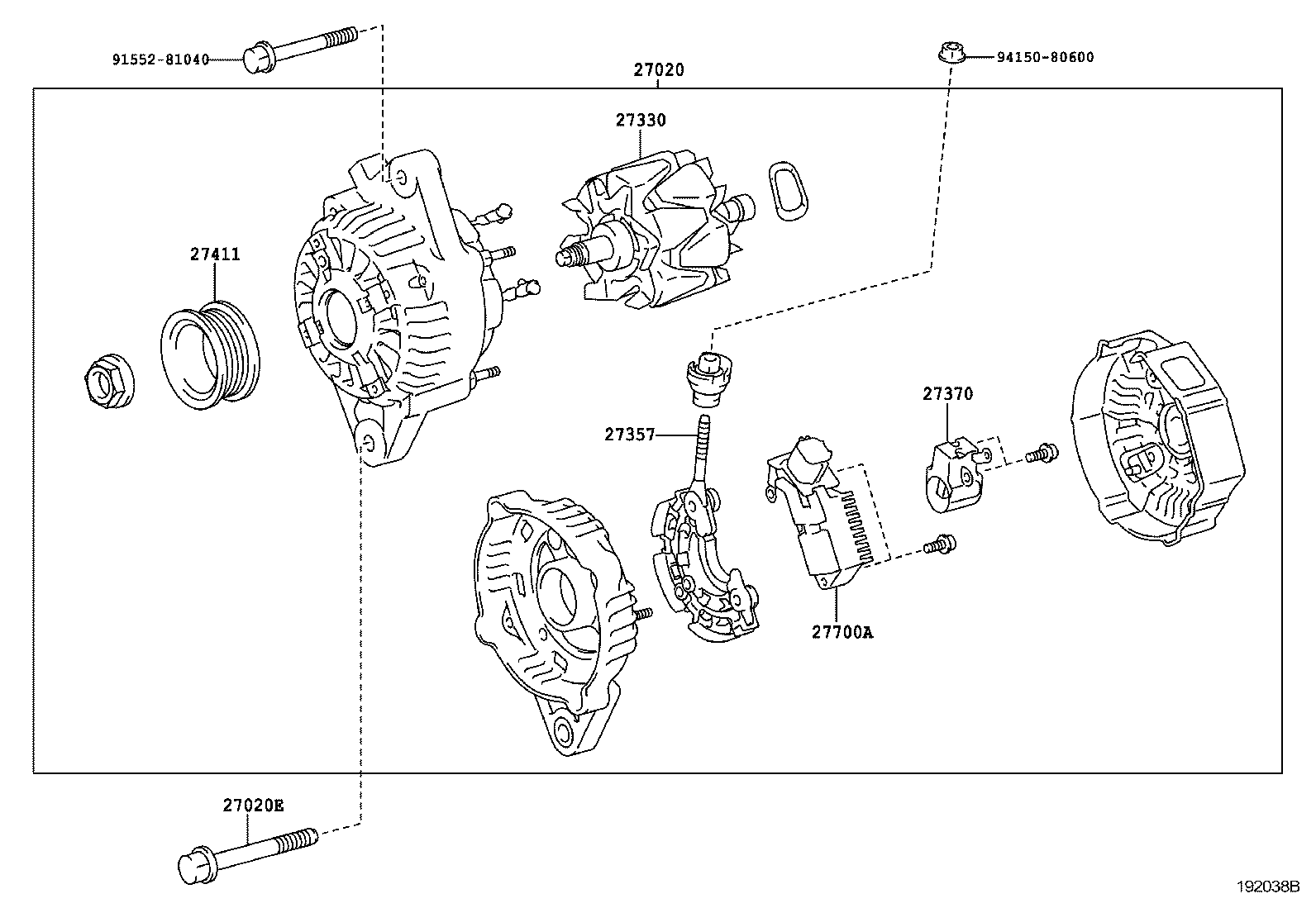 27060-75360 ALTERNATOR ASSY product image