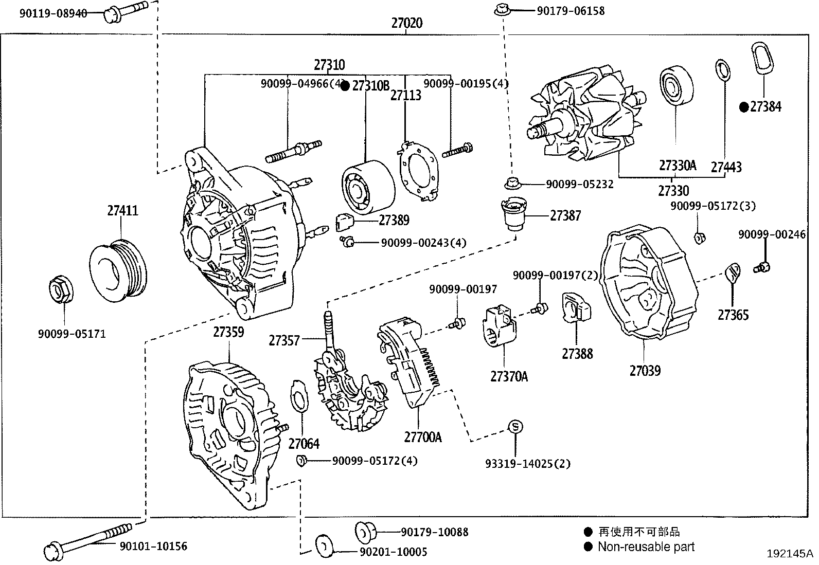 27060-75431 ALTERNATOR ASSY product image