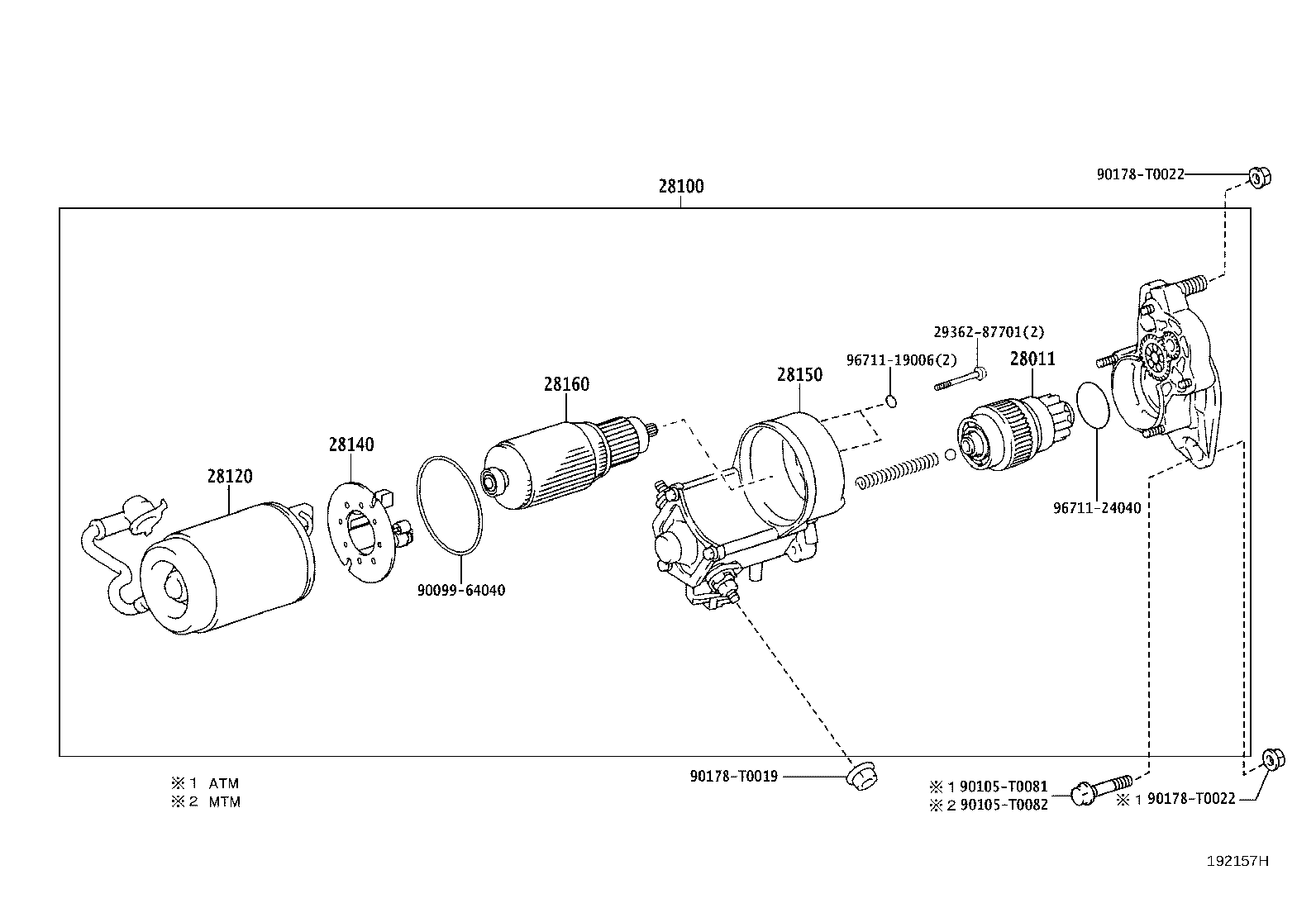 Toyota 28140-0L030 HOLDER ASSY, STARTER BRUSH