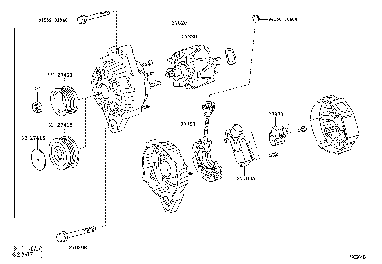 27060-75280 ALTERNATOR ASSY product image
