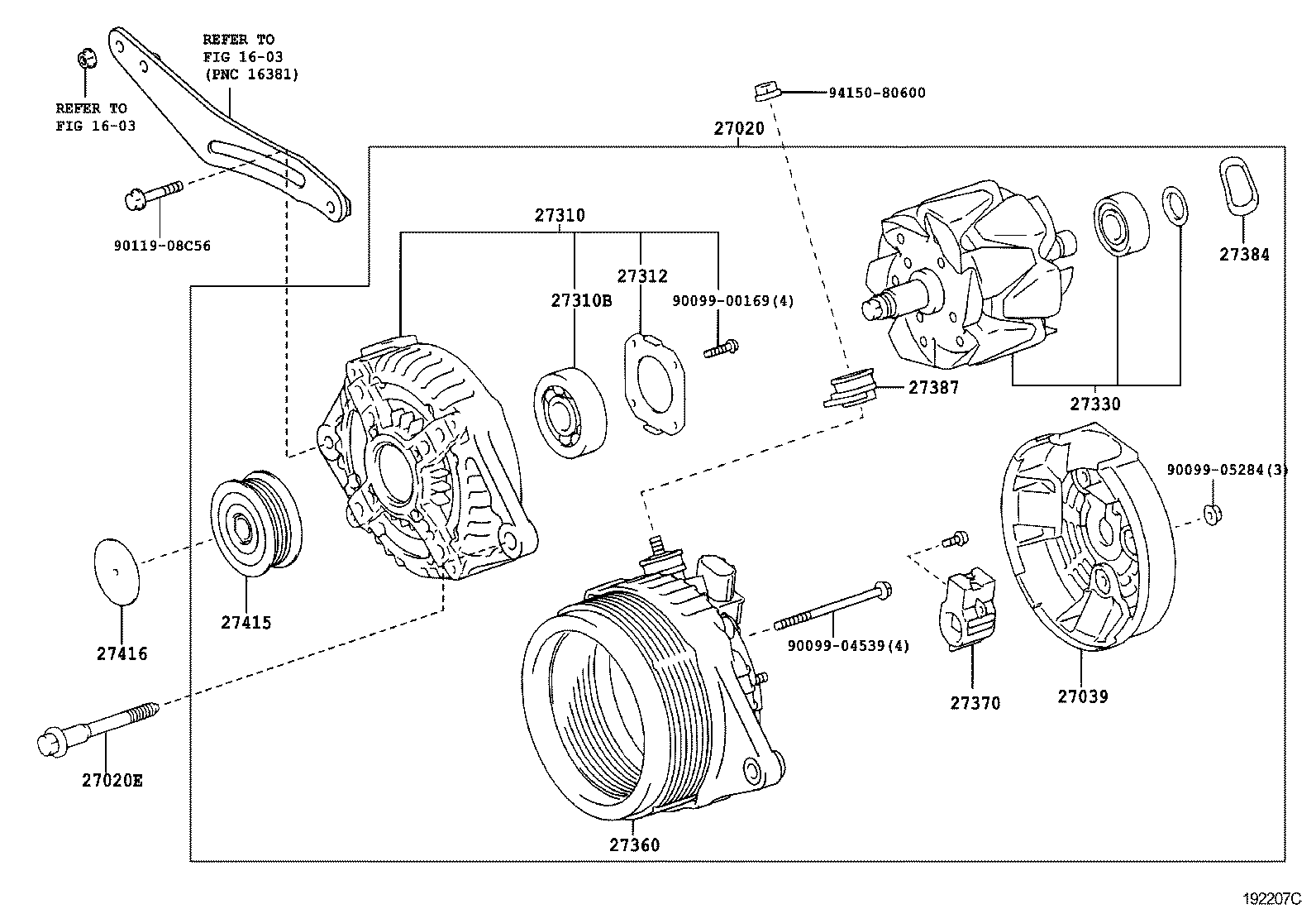 27060-33071 ALTERNATOR ASSY product image