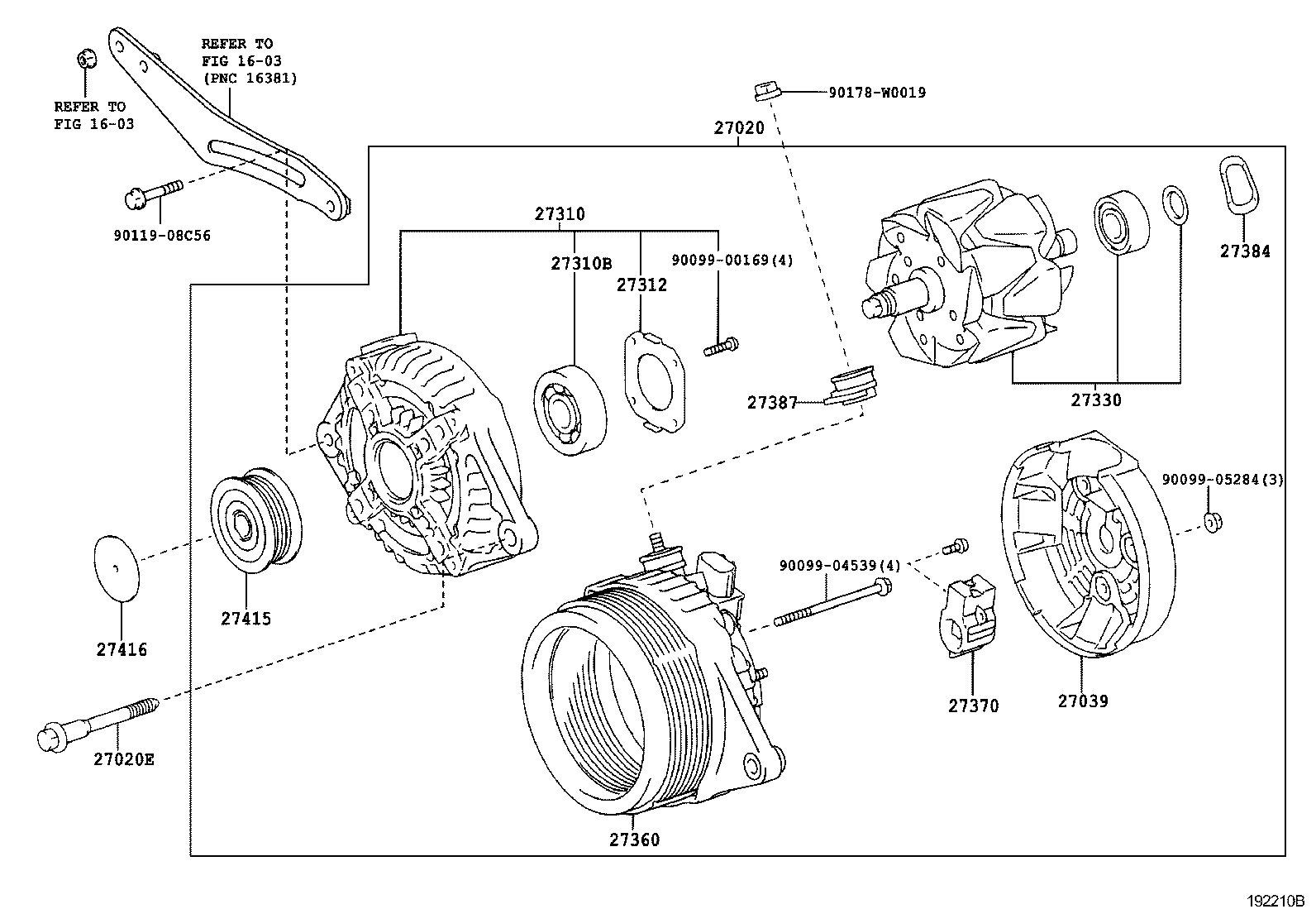 27060-22210 ALTERNATOR ASSY product image