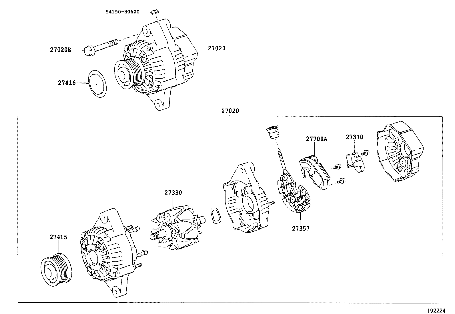 27060-30150 ALTERNATOR ASSY product image