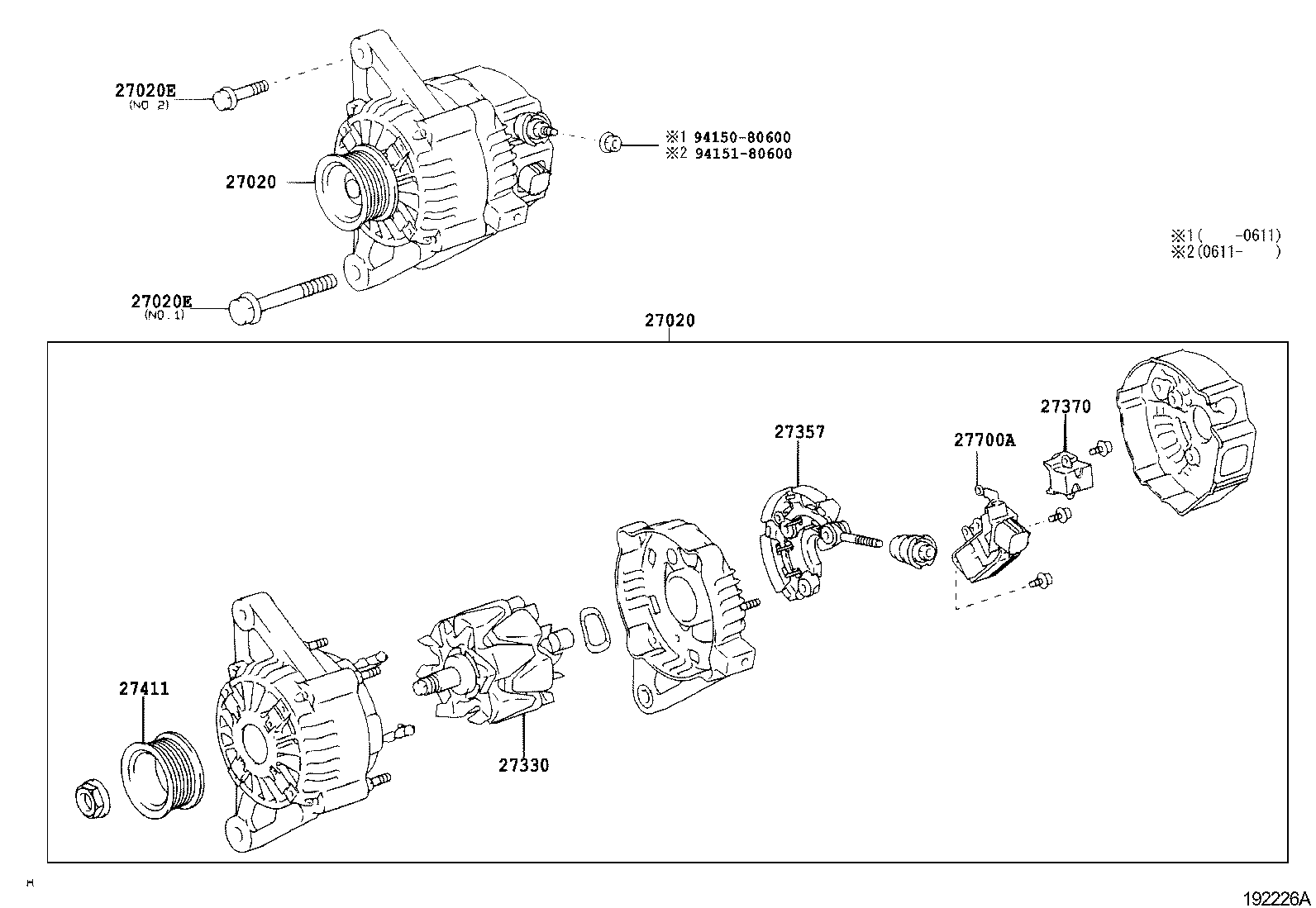 27060-37170 ALTERNATOR ASSY product image