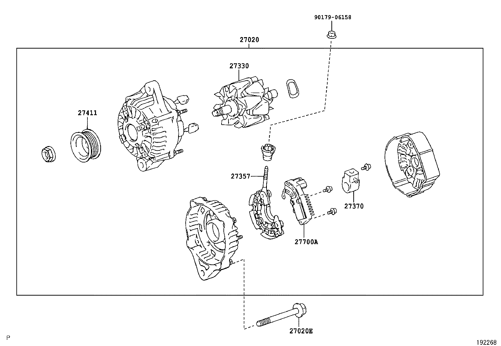 27310-06030 FRAME ASSY, DRIVE END, ALTERNATOR product image