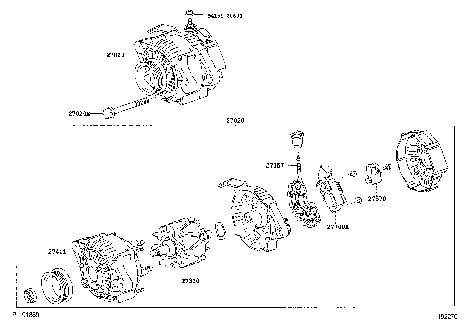 27060-37021 ALTERNATOR ASSY product image