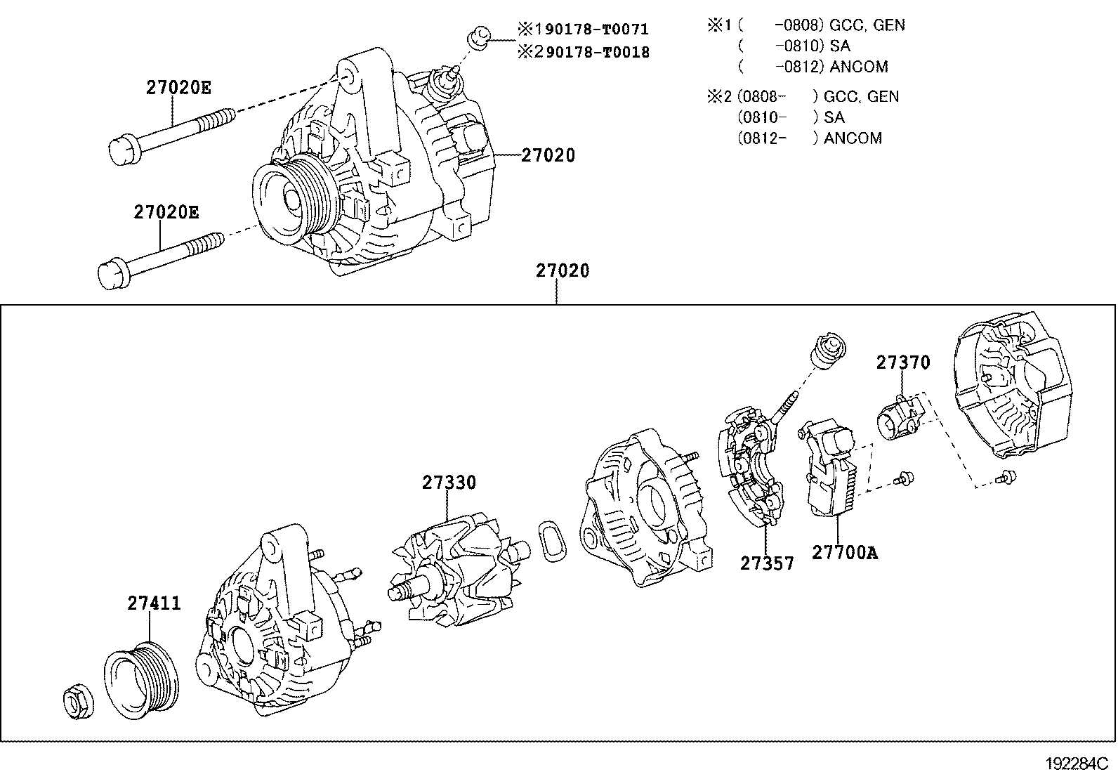 27060-31011 ALTERNATOR ASSY product image