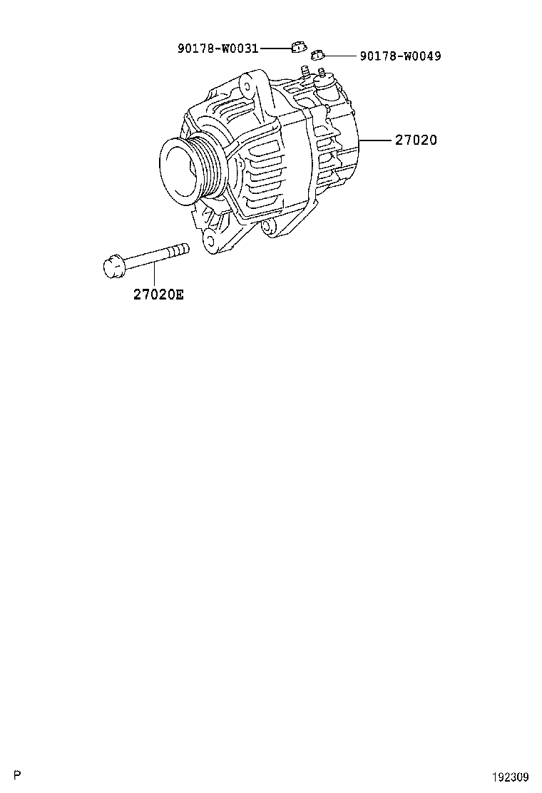 90105-10075 BOLT(FOR ALTERNATOR) product image