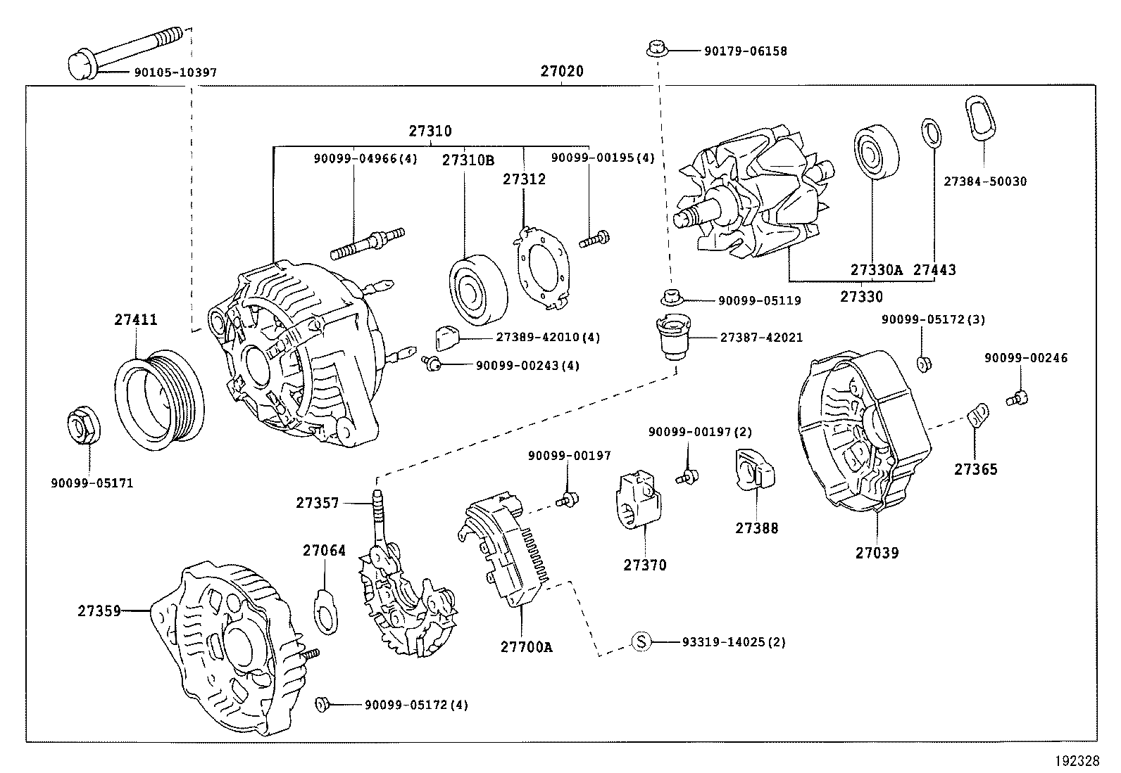27060-66020 ALTERNATOR ASSY product image