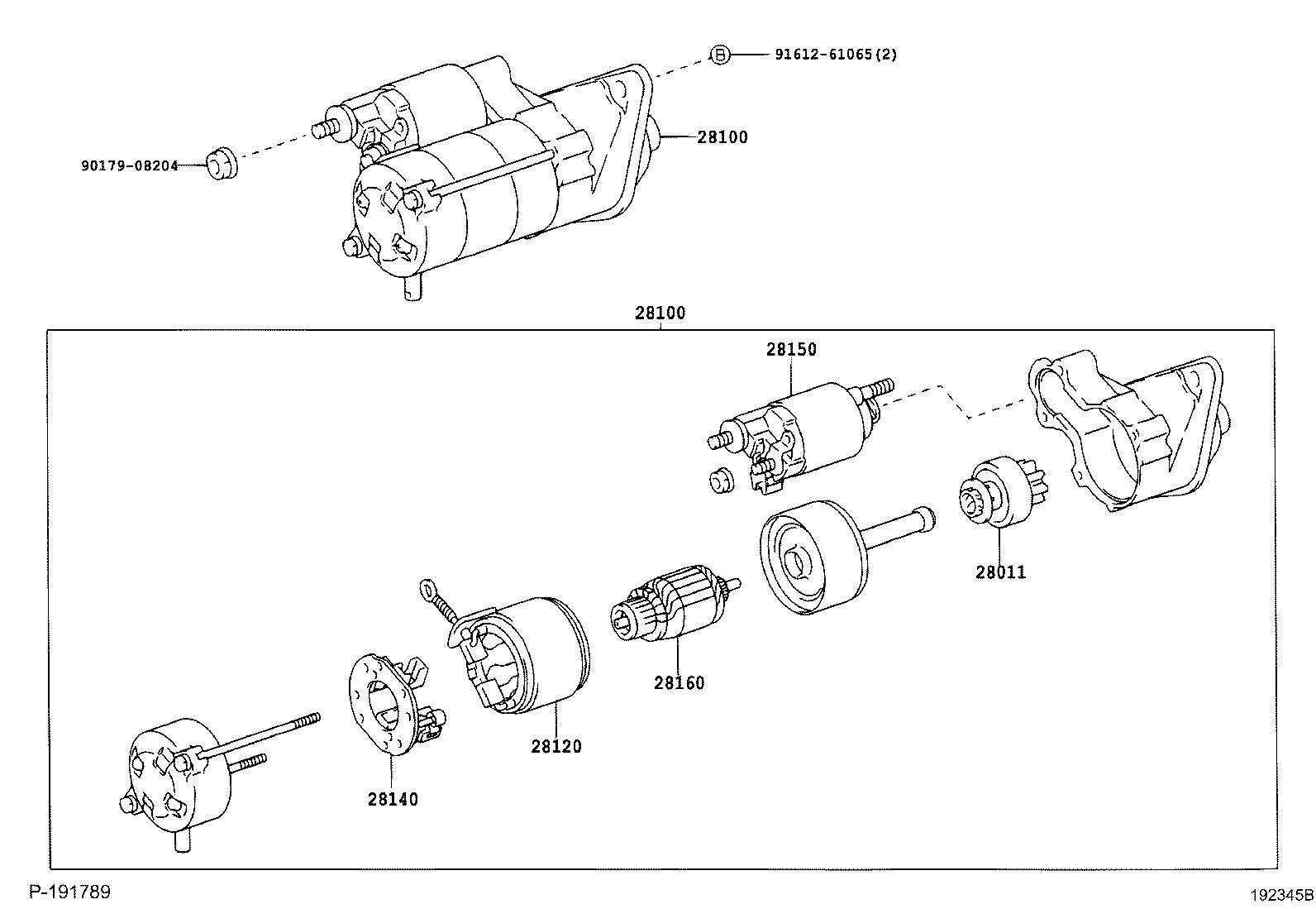 Toyota 28226-22061 STARTER KIT, REPAIR SERVICE