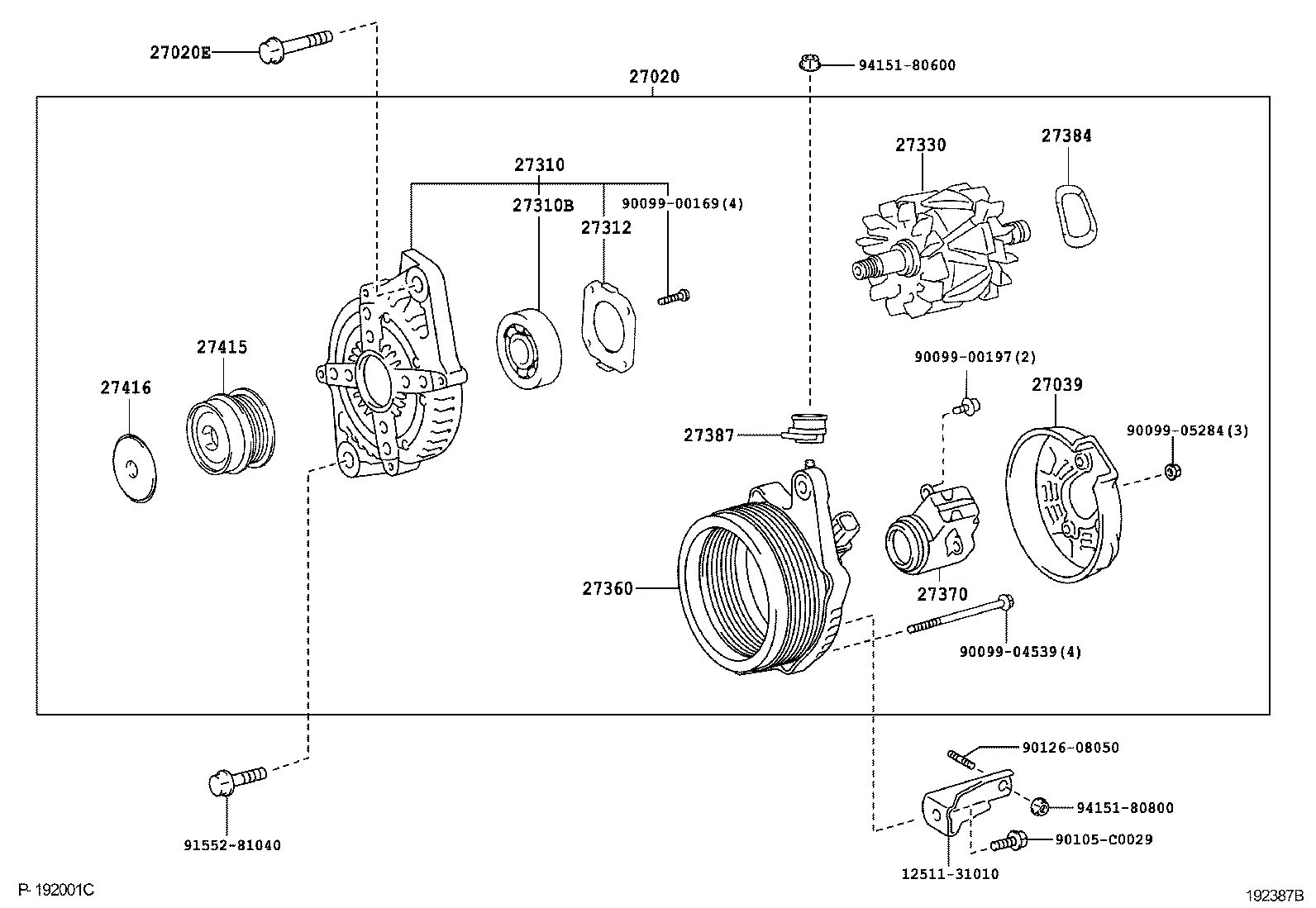 27060-0P181 ALTERNATOR ASSY product image