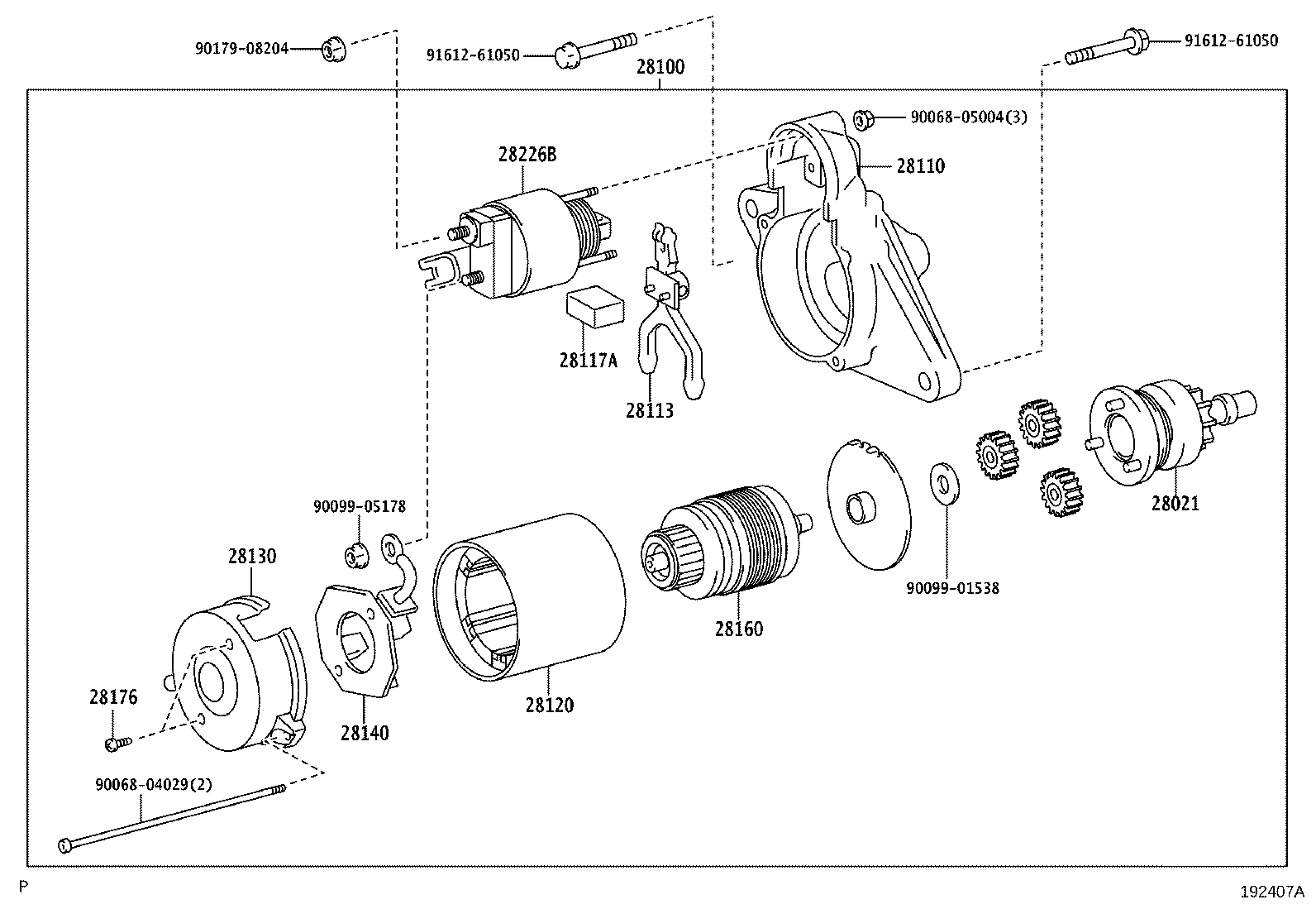 Toyota 28140-0D130 HOLDER ASSY, STARTER BRUSH