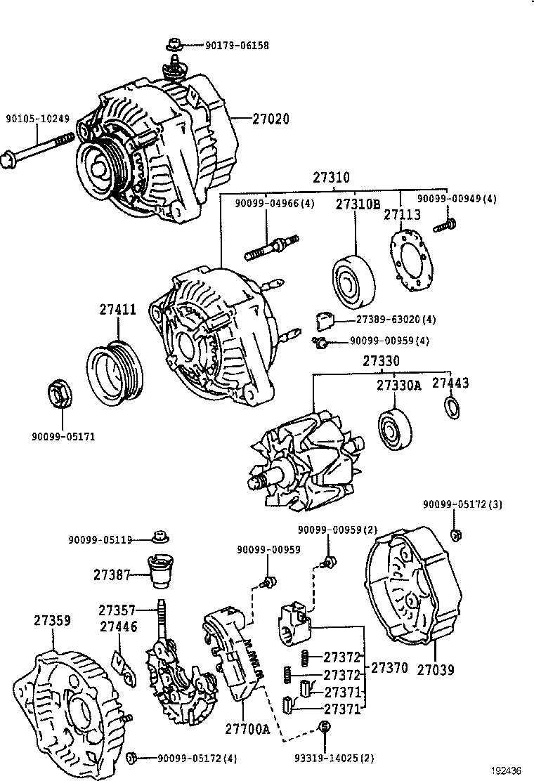 27060-46110 ALTERNATOR ASSY product image