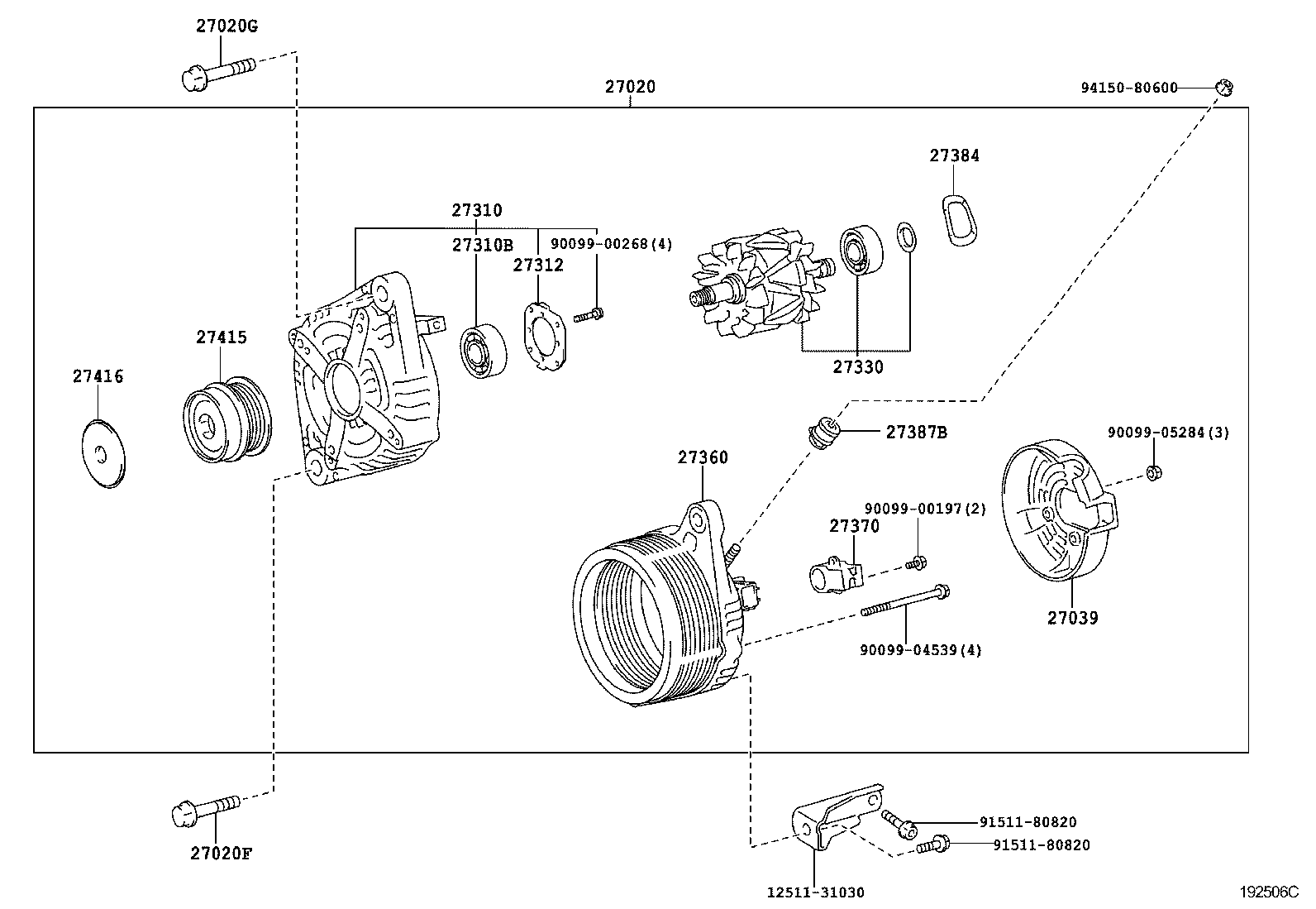 27060-31110 ALTERNATOR ASSY product image