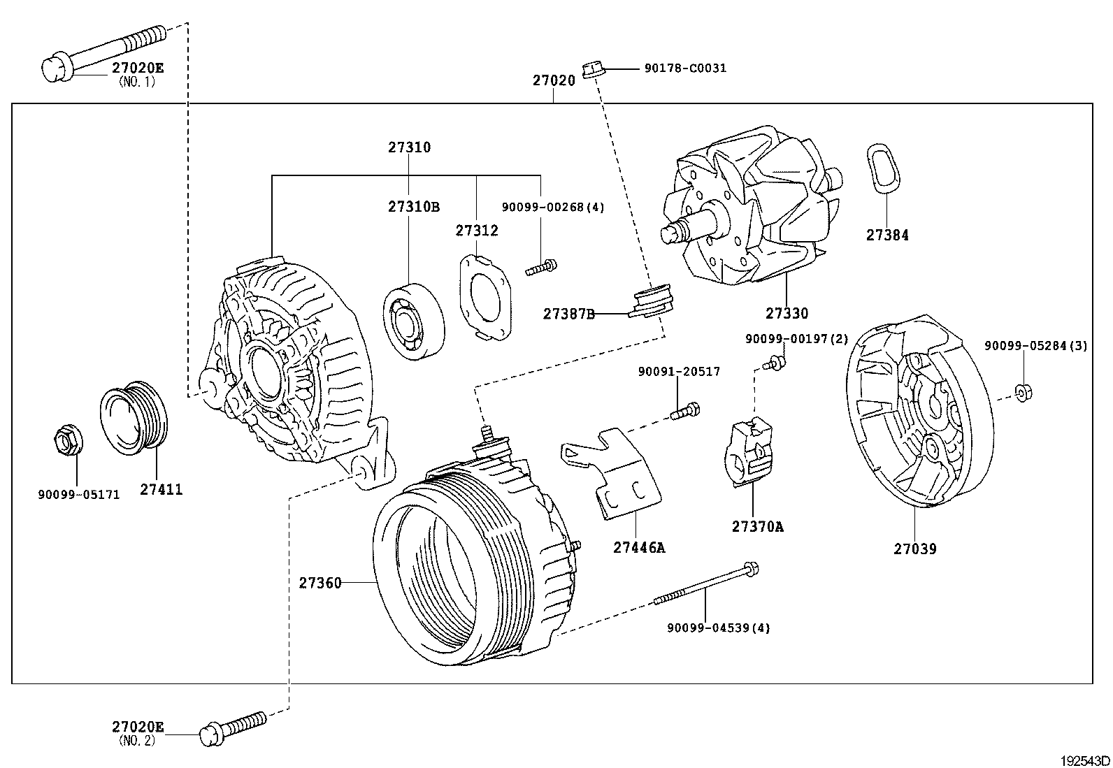 27310-0H110 FRAME ASSY, DRIVE END, ALTERNATOR product image