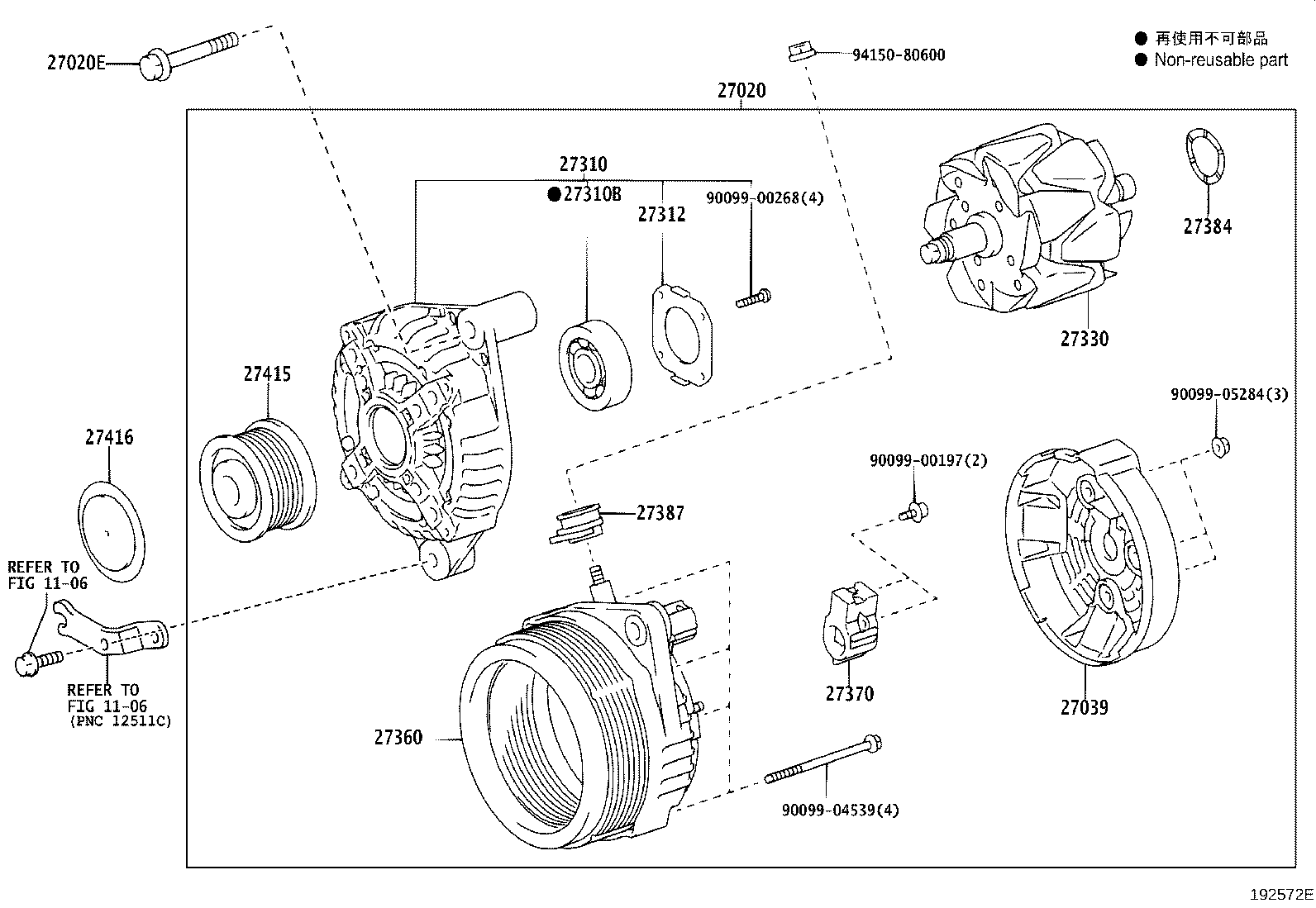 27060-30160 ALTERNATOR ASSY product image