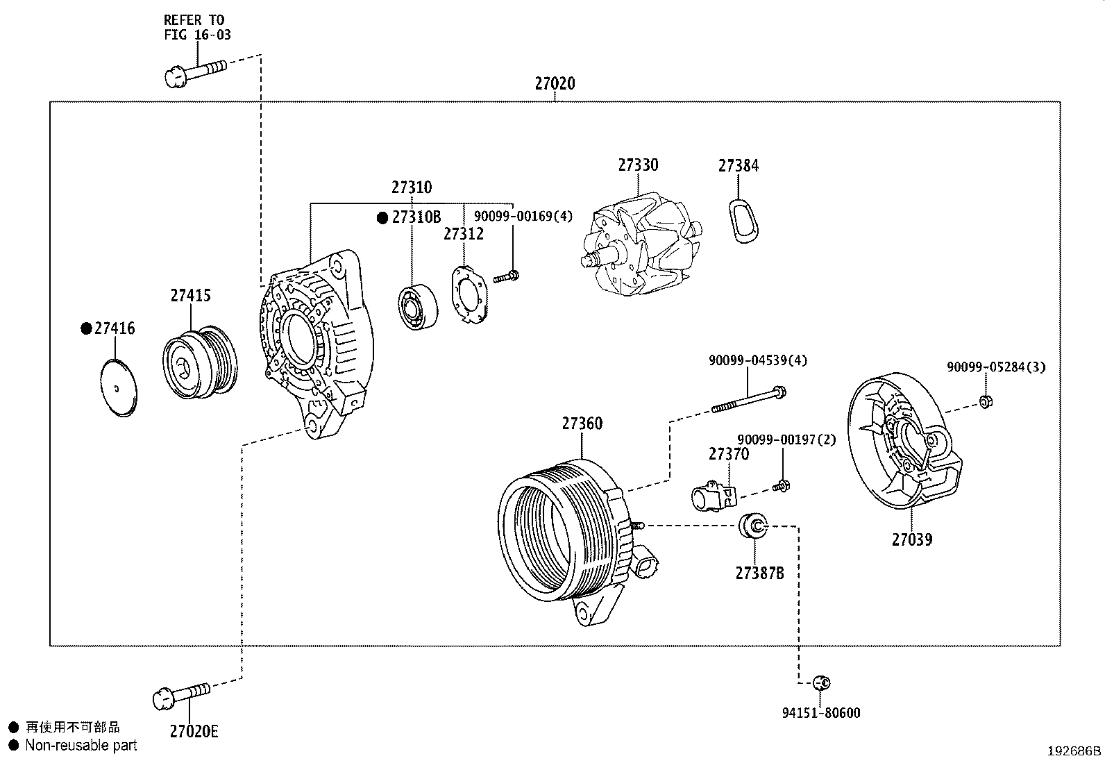 27060-37021 ALTERNATOR ASSY product image