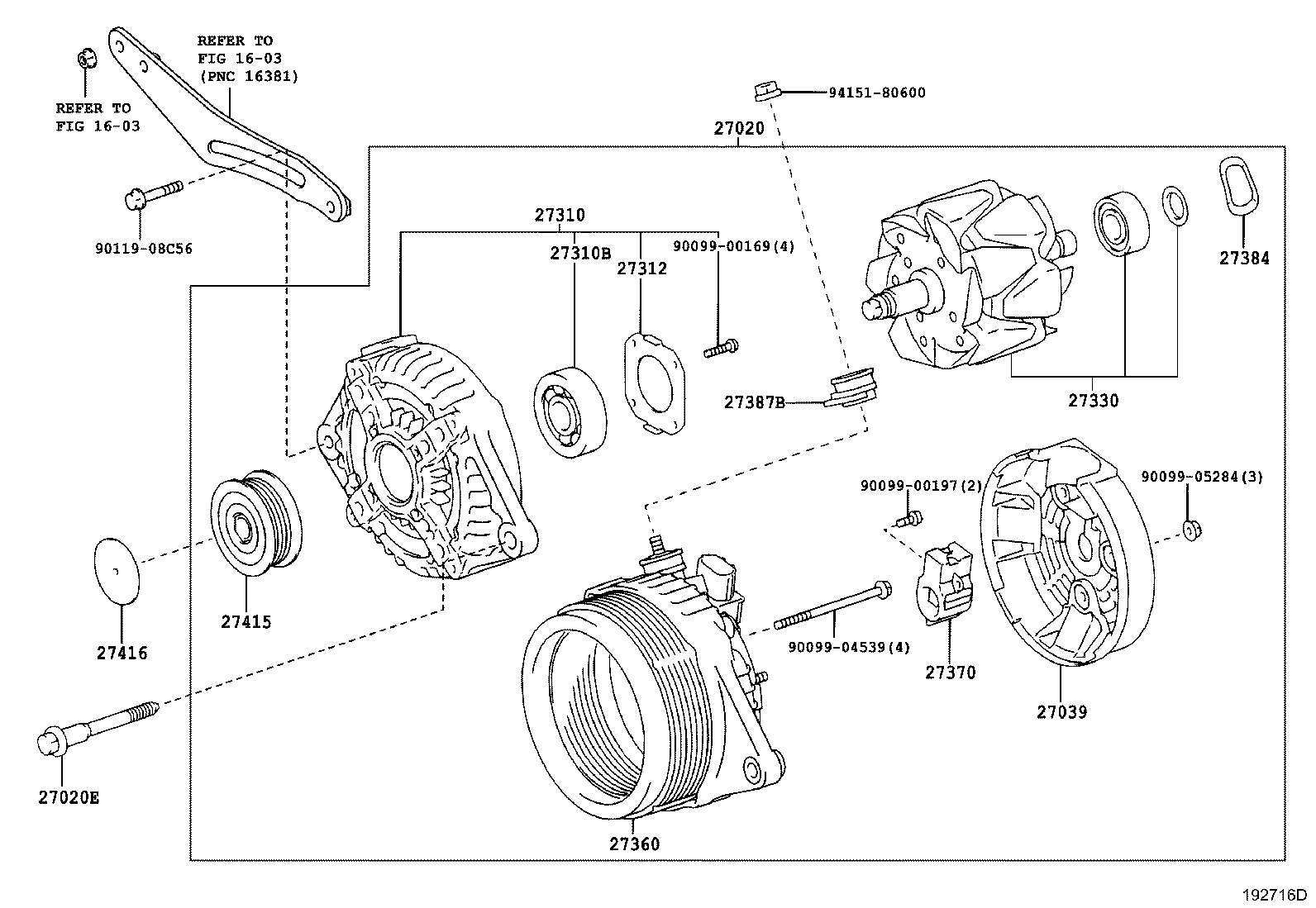 27060-37050 ALTERNATOR ASSY product image