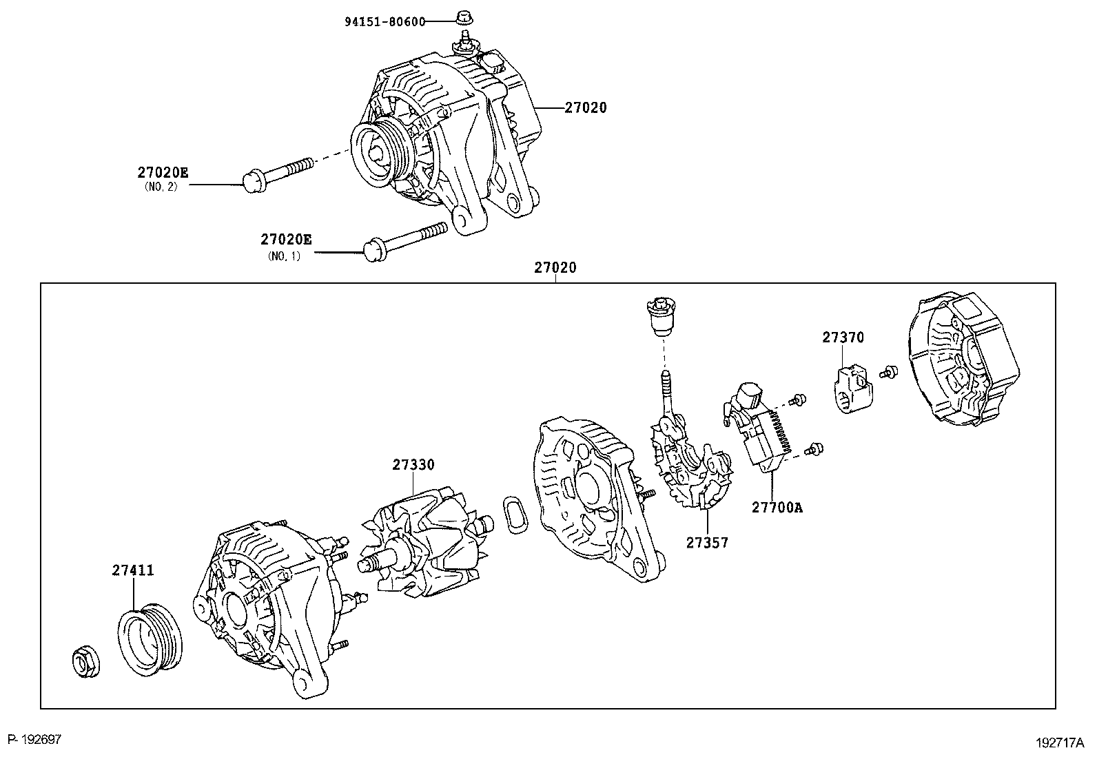 27060-37050 ALTERNATOR ASSY product image