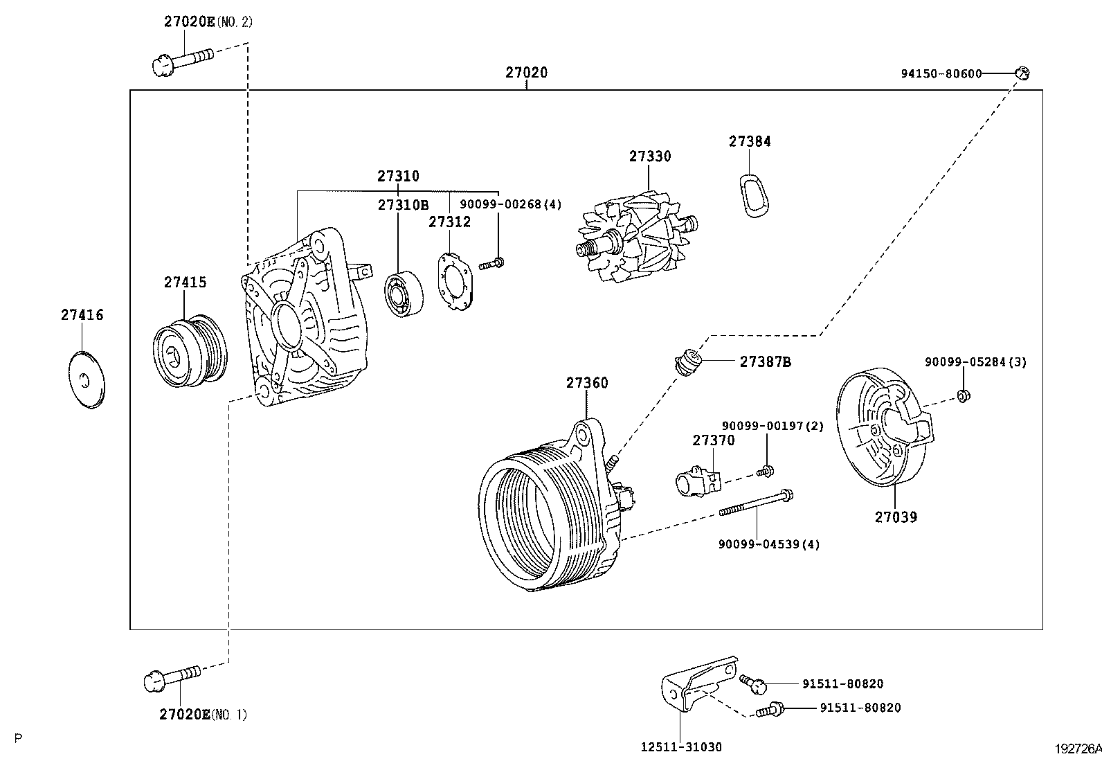 27415-0H020 PULLEY, ALTERNATOR W/CLUTCH product image