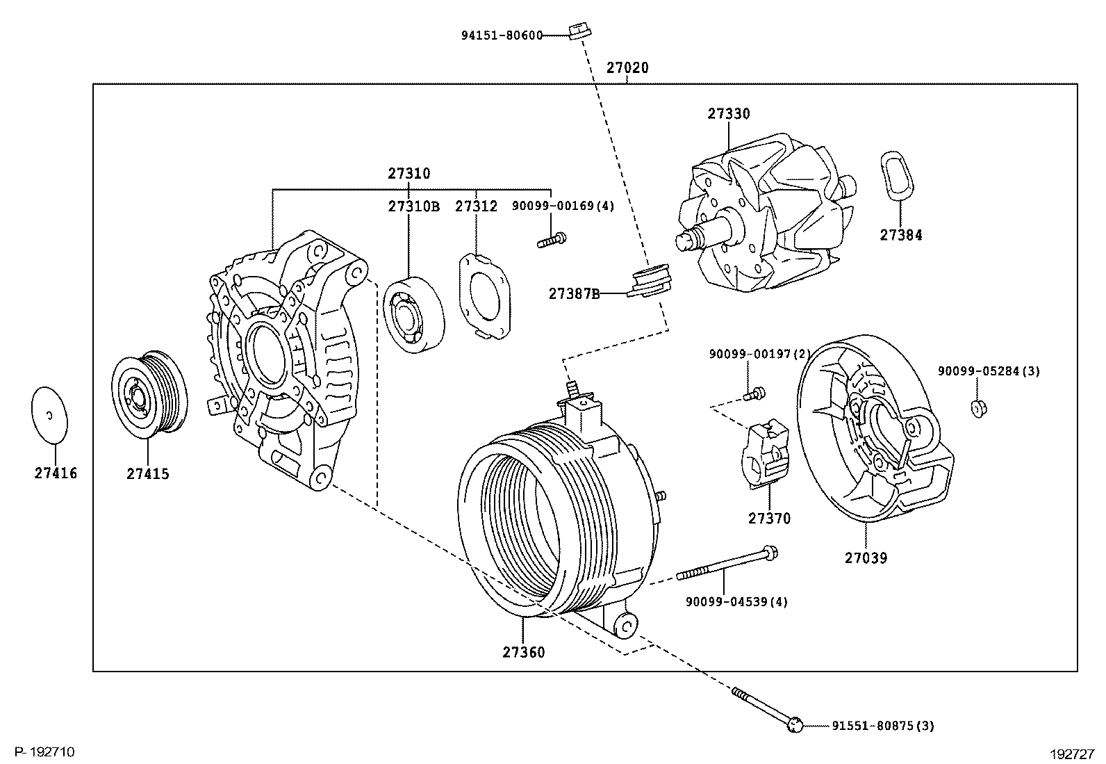 27060-37050 ALTERNATOR ASSY product image
