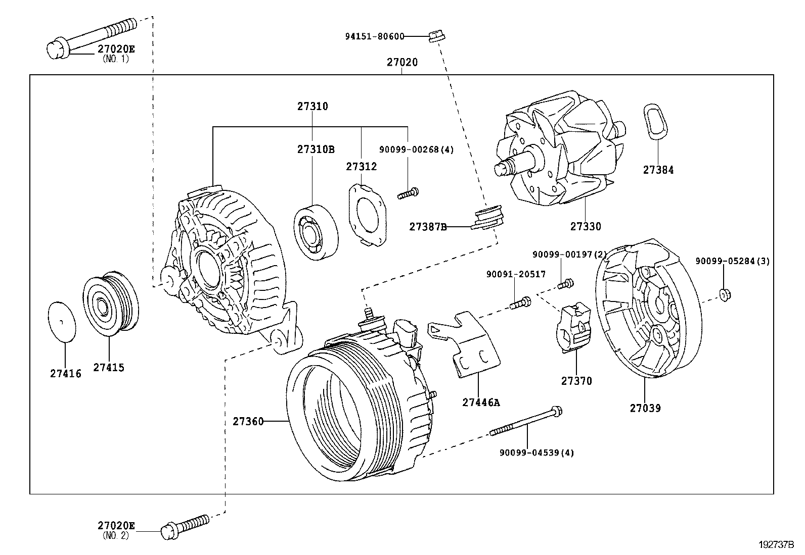 27060-31091 ALTERNATOR ASSY product image