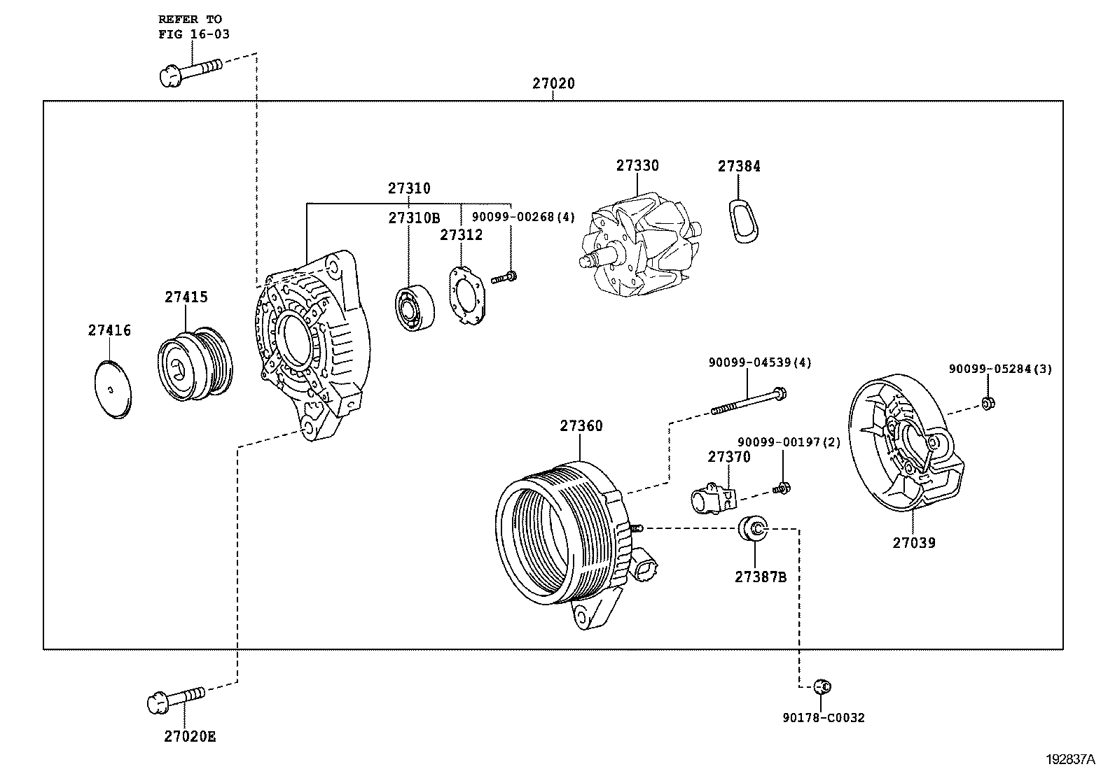 27039-0P070 COVER, ALTERNATOR REAR END product image