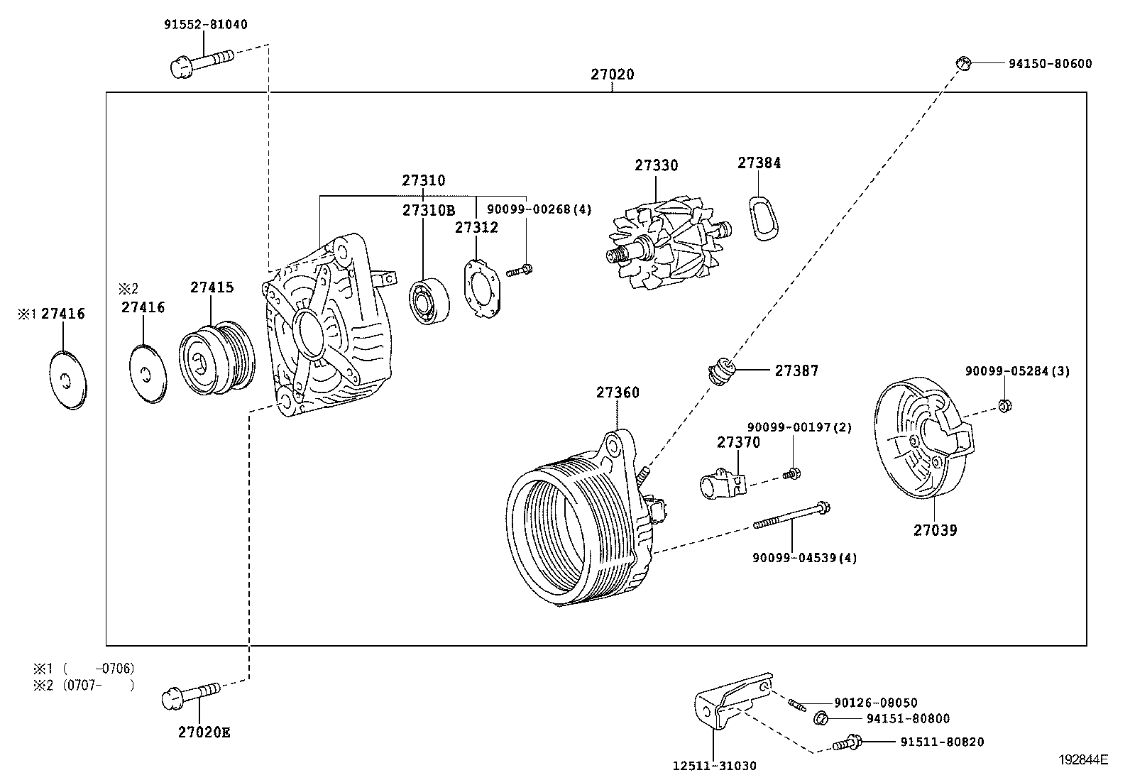 27060-31160 ALTERNATOR ASSY product image