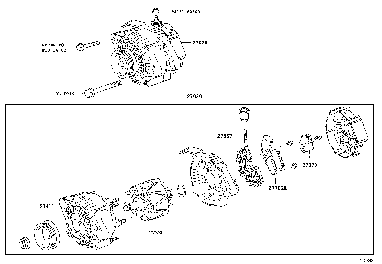 27060-22230 ALTERNATOR ASSY product image