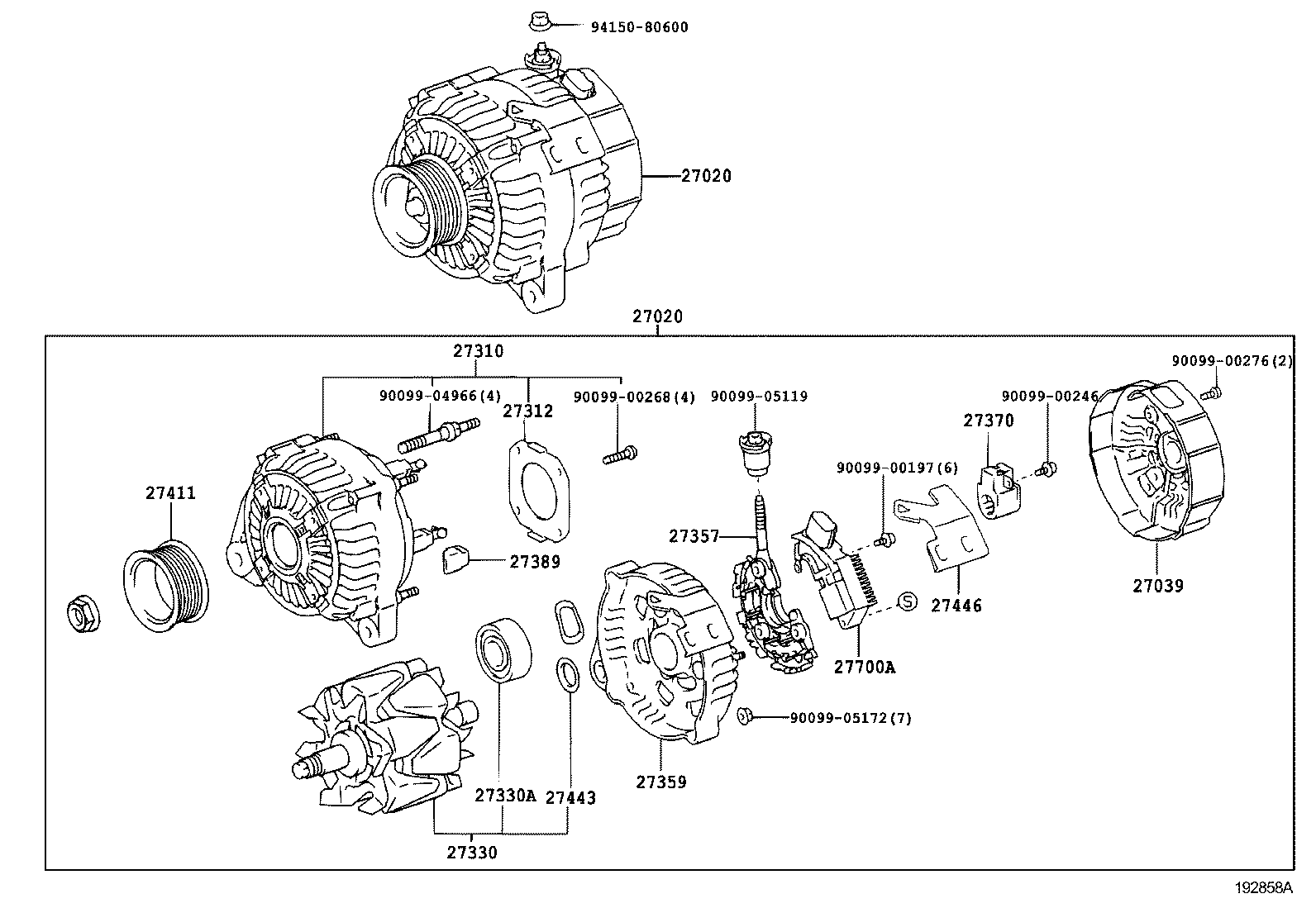 27060-28280 ALTERNATOR ASSY product image