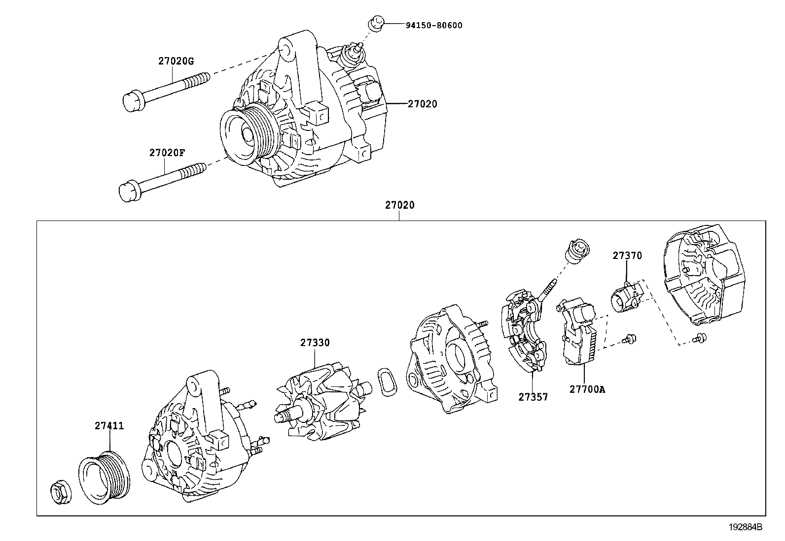 27060-31120 ALTERNATOR ASSY product image