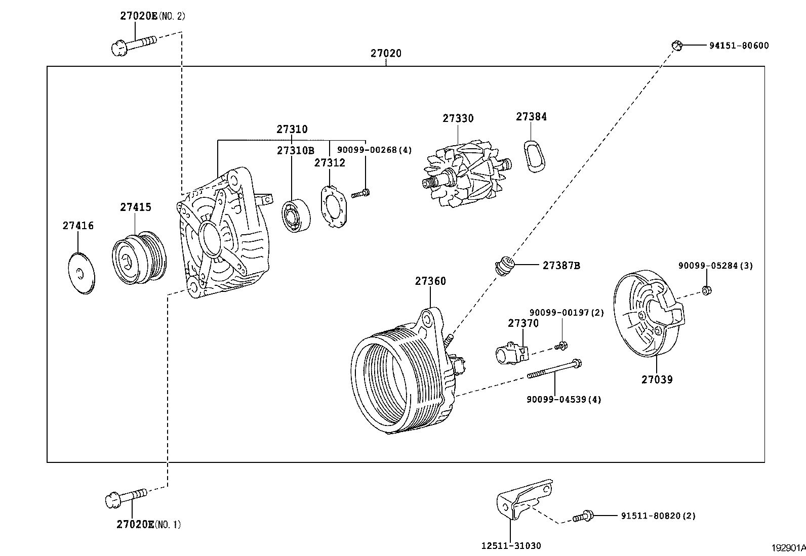 27060-31091 ALTERNATOR ASSY product image
