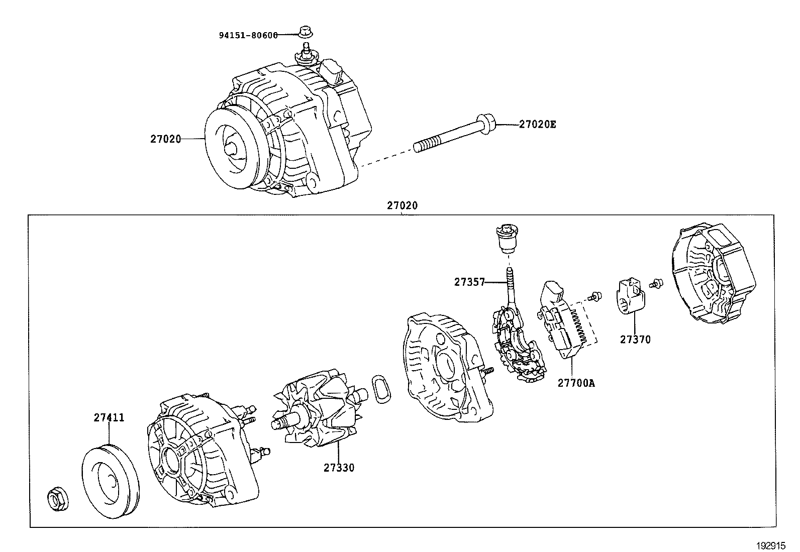 27060-22230 ALTERNATOR ASSY product image
