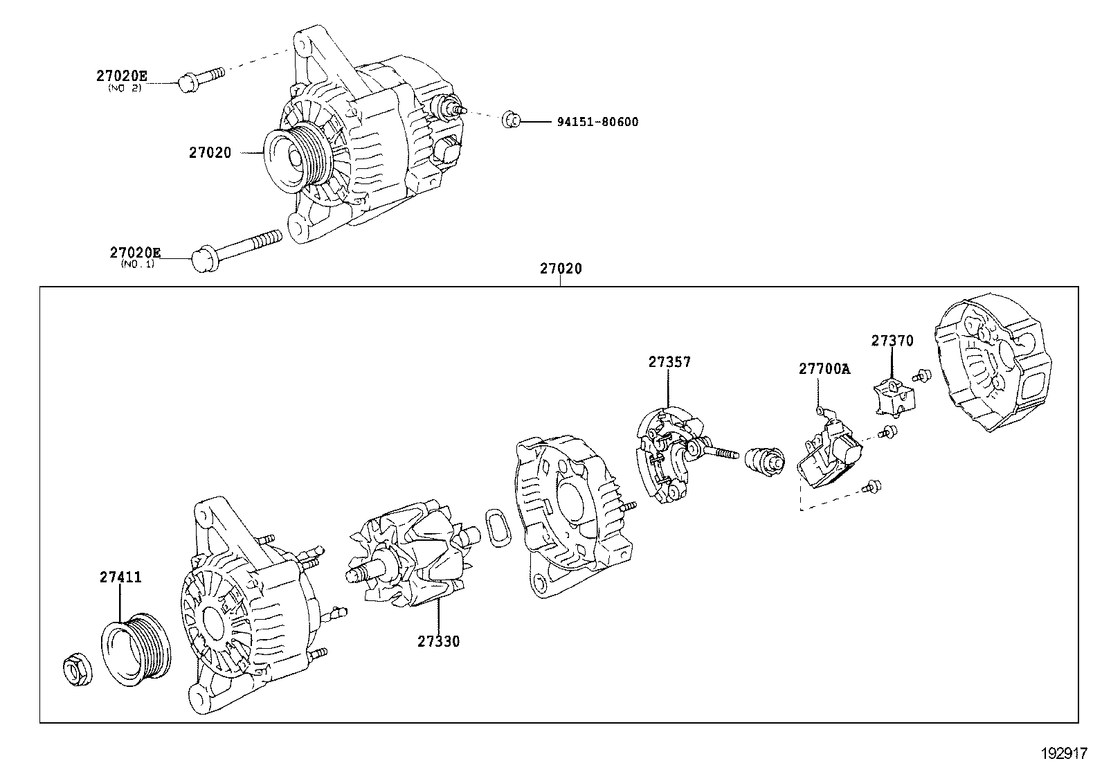 27060-22230 ALTERNATOR ASSY product image