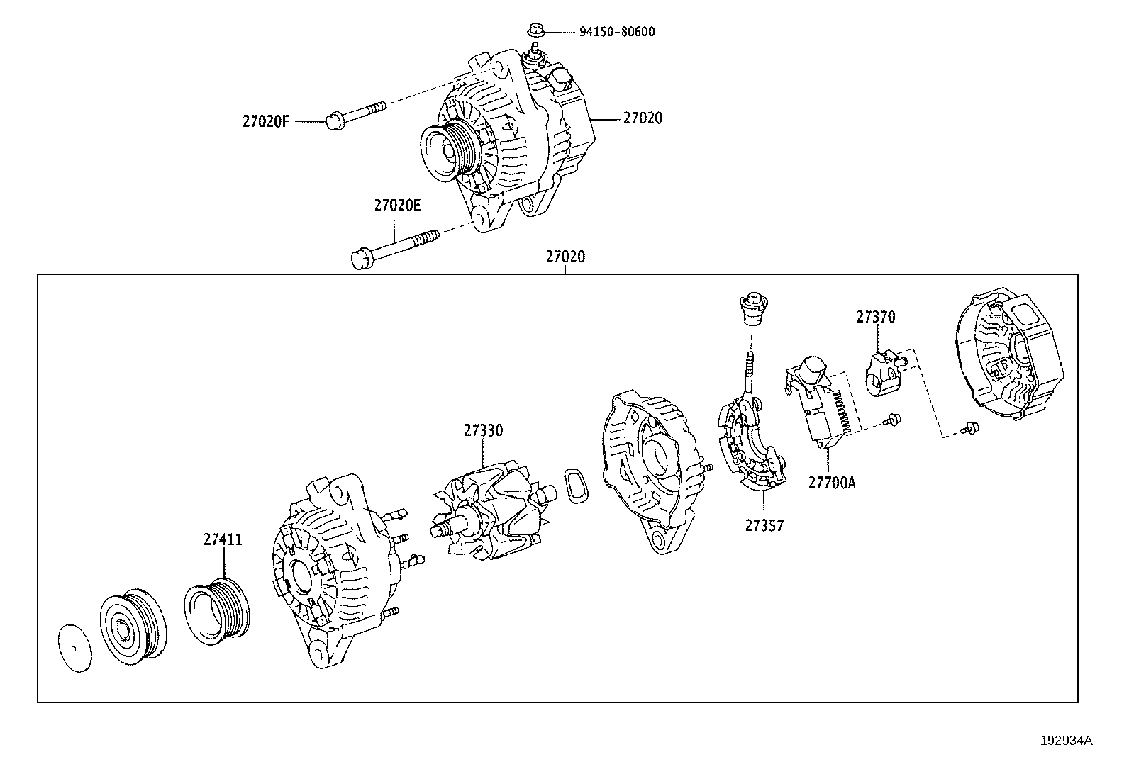 27060-75431 ALTERNATOR ASSY product image