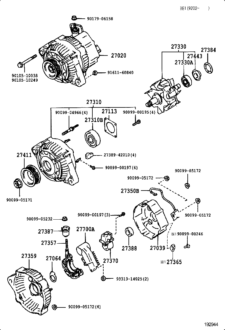 27060-54020 ALTERNATOR ASSY product image
