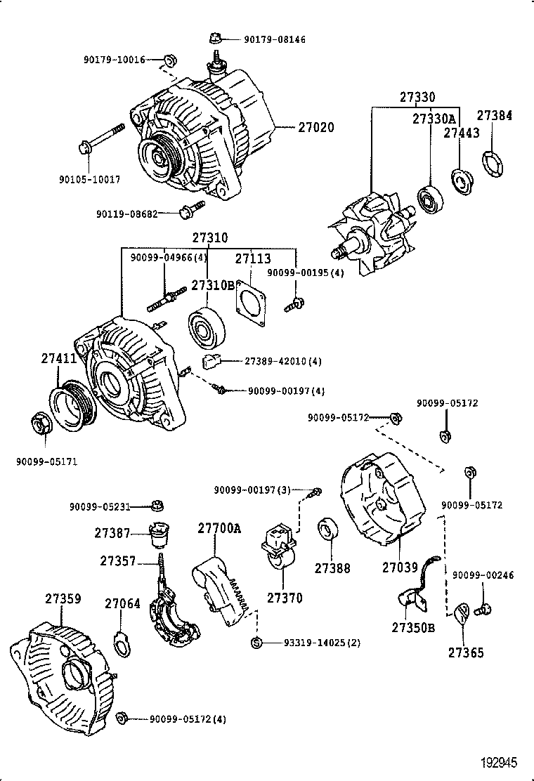 27060-54020 ALTERNATOR ASSY product image