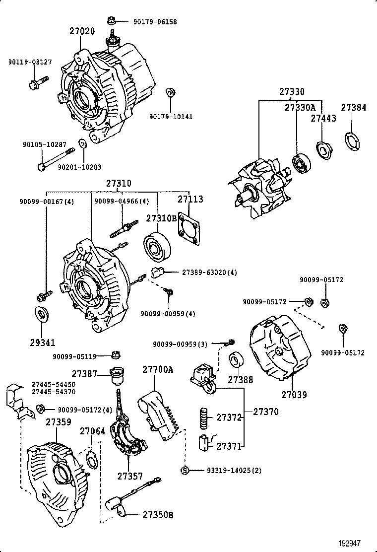 27060-54020 ALTERNATOR ASSY product image