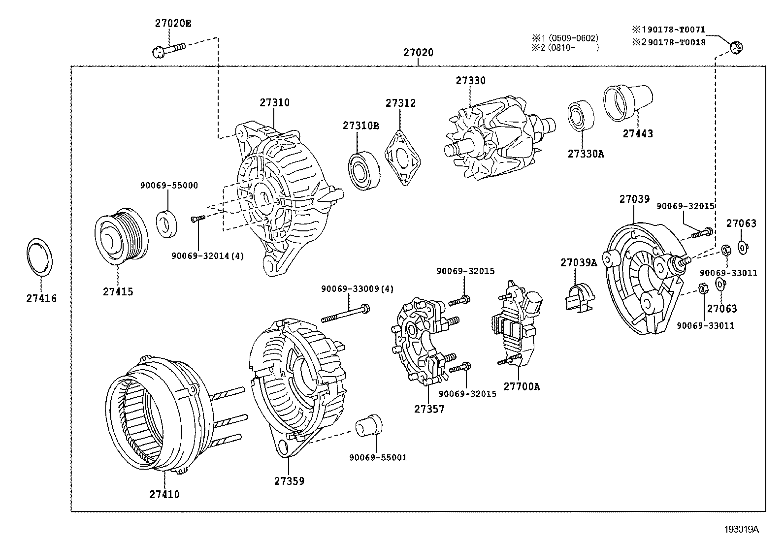 27060-31011 ALTERNATOR ASSY product image