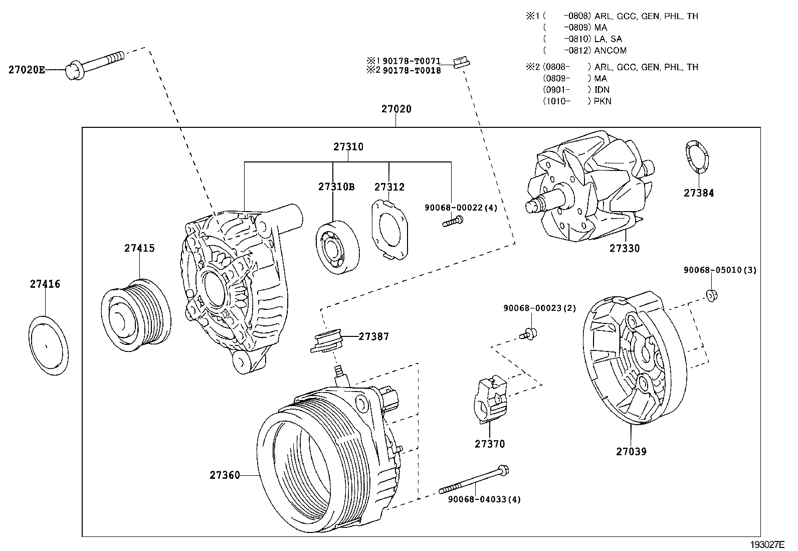 Toyota 27330-0L030 ROTOR ASSY, ALTERNATOR
