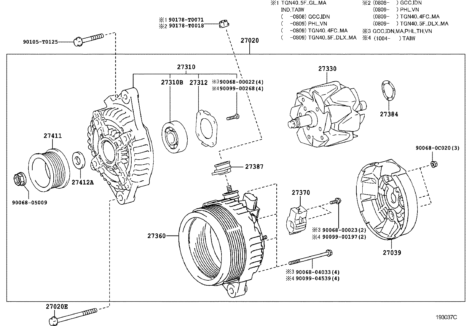 27360-0C041 COIL ASSY, ALTERNATOR product image