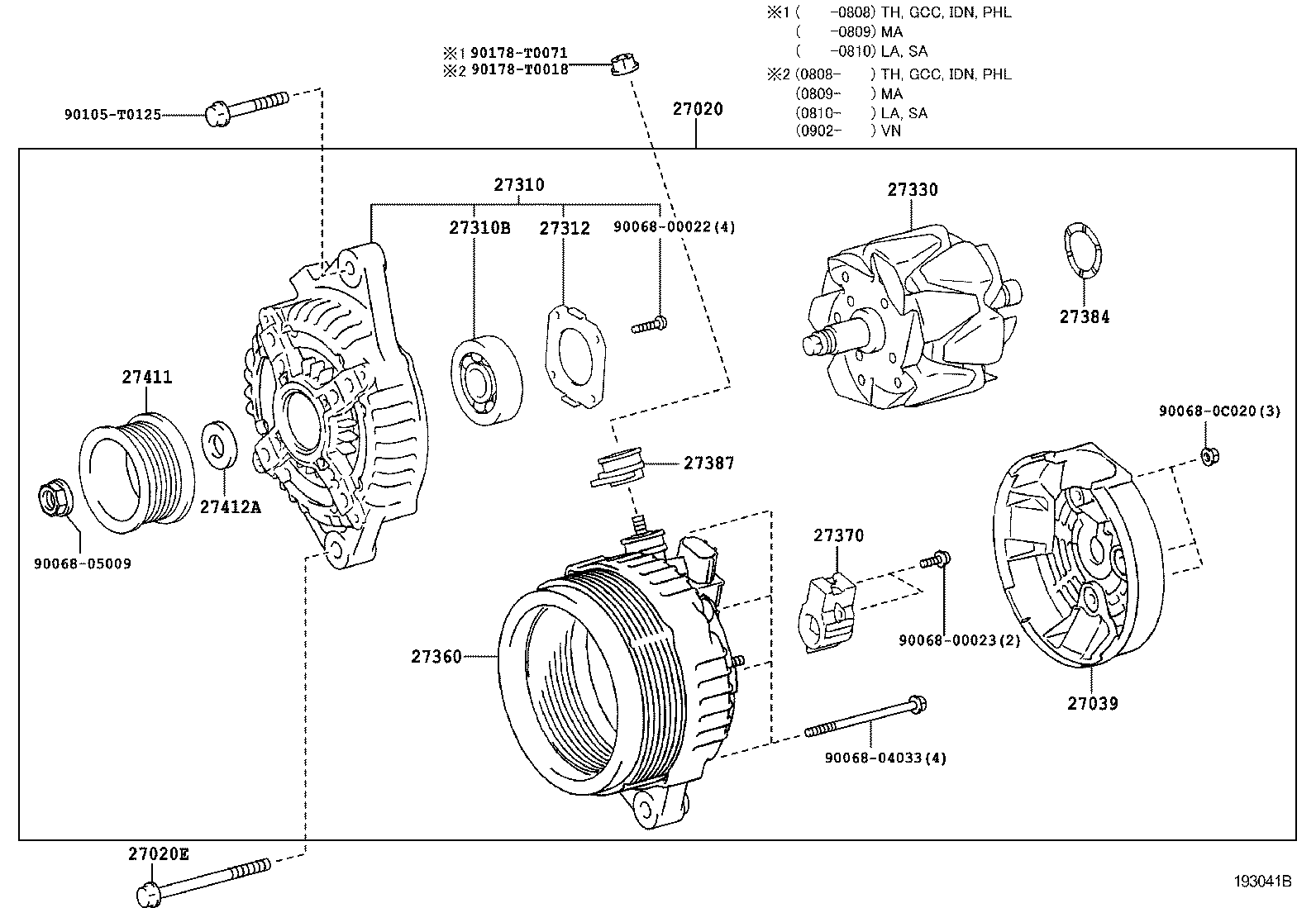 27060-31011 ALTERNATOR ASSY product image