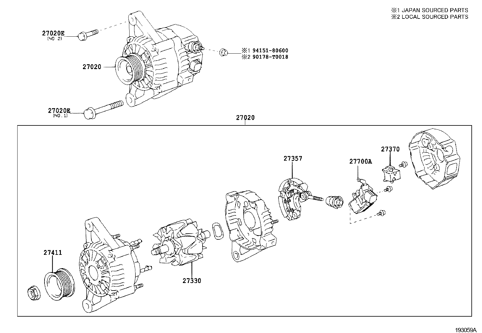 27060-0D271 ALTERNATOR ASSY product image